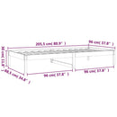 daybed uden madras 90x200 cm massivt fyrretræ hvid