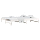 daybed med udtræk 2x(90x200) cm massivt fyrretræ hvid