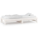 daybed med udtræk 2x(90x200) cm massivt fyrretræ hvid