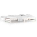 daybed med udtræk 2x(80x200) cm massivt fyrretræ hvid