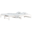 daybed med udtræk 2x(80x200) cm massivt fyrretræ hvid