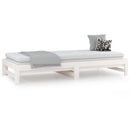 daybed med udtræk 2x(80x200) cm massivt fyrretræ hvid