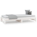 daybed med udtræk 2x(80x200) cm massivt fyrretræ hvid