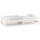 daybed med udtræk 2x(80x200) cm massivt fyrretræ hvid