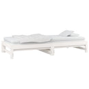 daybed med udtræk 2x(80x200) cm massivt fyrretræ hvid