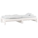 daybed med udtræk 2x(80x200) cm massivt fyrretræ hvid