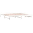 daybed med udtræk 2x(80x200) cm massivt fyrretræ hvid