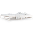 daybed med udtræk 2x(90x190) cm massivt fyrretræ hvid