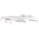 daybed med udtræk 2x(90x190) cm massivt fyrretræ hvid