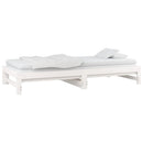 daybed med udtræk 2x(90x190) cm massivt fyrretræ hvid