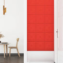 Væghovedgærde 12 pcs Rød 30 x 30 cm Faux læder