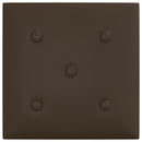 Væghovedgærde 12 pcs Brun 30 x 30 cm Faux læder