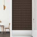 Væghovedgærde 12 pcs Brun 60 x 15 cm Faux læder