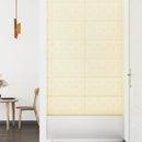 Væghovedgærde 12 pcs Creme 60 x 30 cm Faux læder
