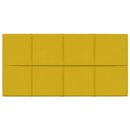 Væghovedgærde 12 pcs Gul 60 x 30 cm Fløjl