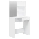 makeupbord med spejl 74,5x40x141 cm hvid