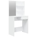makeupbord med spejl 74,5x40x141 cm hvid