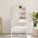 makeupbord med spejl 74,5x40x141 cm hvid