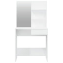 makeupbord med spejl 74,5x40x141 cm hvid