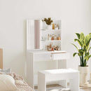 makeupbord med spejl 74,5x40x141 cm hvid