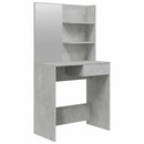 makeupbord med spejl 74,5x40x141 cm betongrå