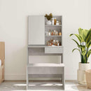 makeupbord med spejl 74,5x40x141 cm betongrå