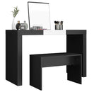 skammel til makeupbord 70x35x45 cm konstrueret træ sort