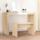 skammel til makeupbord 70x35x45 cm konstrueret træ sonoma-eg