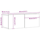 tv-skabe 2 stk. 80x30x30 cm konstrueret træ sonoma-eg