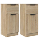 skænke 2 stk. 30x30x70 cm konstrueret træ sonoma-eg