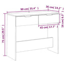 konsolbord 90x36x75 cm konstrueret træ sort