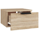 væghængte sengeborde 2 stk. 34x30x20 cm sonoma-eg