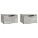 væghængte sengeborde 2 stk. 34x30x20 cm betongrå