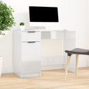skrivebord 100x50x75 cm konstrueret træ hvid højglans