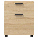 arkivskab med hjul 45x38x54 cm konstrueret træ sonoma-eg
