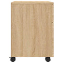arkivskab med hjul 45x38x54 cm konstrueret træ sonoma-eg