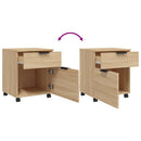 arkivskab med hjul 45x38x54 cm konstrueret træ sonoma-eg
