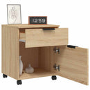 arkivskab med hjul 45x38x54 cm konstrueret træ sonoma-eg