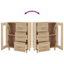 skænk 69,5x34x90 cm konstrueret træ sonoma-eg