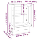 skab 70x31x115 cm konstrueret træ sonoma-eg