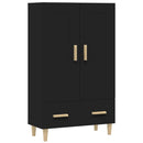skab 70x31x115 cm konstrueret træ sort