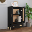 skab 70x31x115 cm konstrueret træ sort