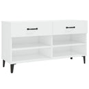 skoreol 102x35x55 cm konstrueret træ hvid højglans