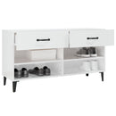 skoreol 102x35x55 cm konstrueret træ hvid højglans