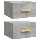 væghængte sengeborde 2 stk. 35x35x20 cm betongrå