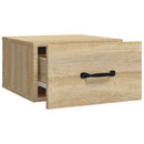 væghængt sengebord 35x35x20 cm sonoma-eg