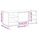 tv-bord 102x35,5x36,5 cm konstrueret træ røget egetræsfarve