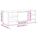 tv-bord 102x35,5x36,5 cm konstrueret træ grå sonoma-eg