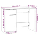 skrivebord 100x50x75 cm konstrueret træ røget egetræsfarve