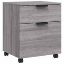 arkivskab med hjul 45x38x54 cm konstrueret træ grå sonoma-eg